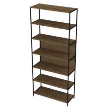 Estante Livreiro Multiuso Steel Quadra 27809 6 Prateleiras Vermont/Preto - Artesano