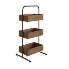 Estante Tube Industrial com 3 Caixas Estrutura Preto Fosco - Vermont