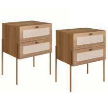 Kit 02 Mesas de Cabeceira Palhinha 28933 Linha Oslo Hanover Artesano