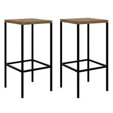Kit Com 02 Banqueta Alta Steel Quadra 27816 Vermont Preto Fosco Artesano