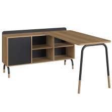 Mesa Escrivaninha Em L 28003 Hanover Nero Artesano