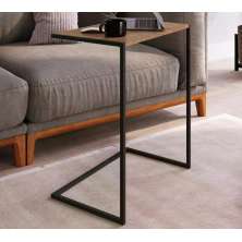 Mesa Lateral Aço 27886 Linha Tube Vermont Preto Artesano