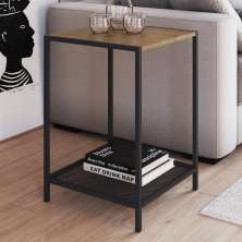Mesa Lateral Quadrada 40x40cm Est Aço York Vermont Artesano