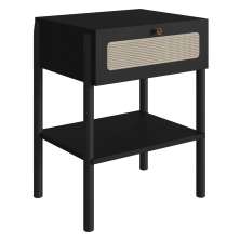 Mesa de Cabeceira 1 Gaveta Palhinha 27932 Linha Oslo Nero Artesano
