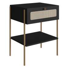 Mesa de Cabeceira 1 Gaveta Palhinha 28932 Linha Oslo Nero Artesano