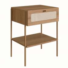 Mesa de Cabeceira Oslo 1 Gaveta Hanover e Dourada
