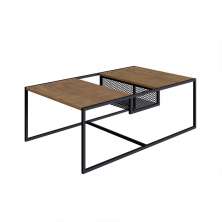 Mesa de Centro York 100cm Estrutura Preto Fosco - Vermont