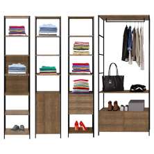 Quarto Modulado Completo 4 Módulos Estilo Industrial Steel Quadra Vermont Base Preto - Artesano