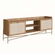 Rack Oslo 2 PT Hanover e Dourado 183 cm