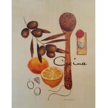 Gravura Coleção Cozinha Huile D'olive 21 X 15,5 Cm