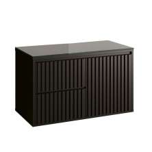 Gabinete Para Banheiro Ripado 80 Preto Sem Cuba