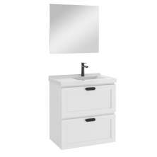 Kit Armario Banheiro Bancada Sintética Provençal 66 Branco
