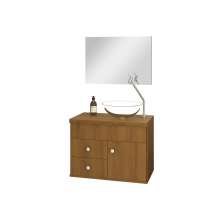 Kit Luna 60 Para Banheiro com espelho e cuba suspenso MDF