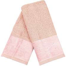 Kit 3 Toalha Lavabo Cristal Natalina 30x50cm Veludo Rosa