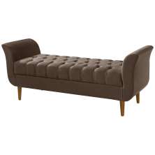 Divã Recamier Barcelona 130 Suede Marrom - Atraente Móveis