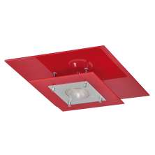 Plafon Palladium Vermelho Quadrado 1 Lâmpada