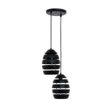 Pendente Focus Vazado II Preto 100 cm