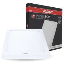 Painel Led Avant Quadrado Sobrepor 30W 40X40 Bivolt 6500K Luz Fria