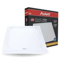 Painel de Led Avant Quadrado Sobrepor 24W Bivolt 3000K Luz Quente
