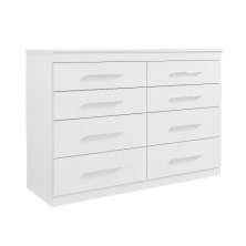 Cômoda Branca Para Quarto Espaçosa Reforçada Com  8 Gavetas Gênova 