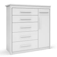 Cômoda Elegance 1 Porta 6 Gavetas Branca