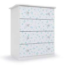 Cômoda Para Bebê Azul Espaçosa Com 04 Gavetas Para Quarto Infantil Luxo Ic4