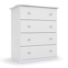 Cômoda Para Bebê Branca Espaçosa Com 04 Gavetas Para Quarto Infantil Luxo Ic4