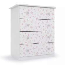 Cômoda Para Bebê Rosa Espaçosa Com 04 Gavetas Para Quarto Infantil Luxo Ic4
