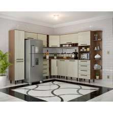 Cozinha Completa Evolution Plus 10 Portas 8 Gavetas Legno e Crema