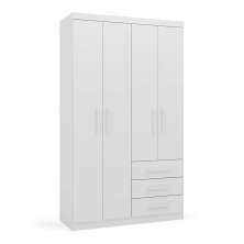 Guarda-Roupa Solteiro Advantage 4 Portas 3 Gavetas Branco
