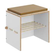 Banco Cordel com Futon Branco