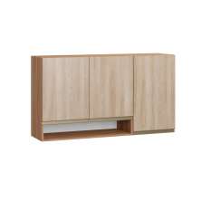 Armário Aéreo Cook ll 3 Portas Madeira e Aveiro 120 cm