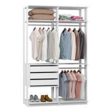 Guarda-Roupa Solteiro Modulado Clothes 3 Gavetas Branco
