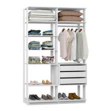 Guarda-Roupa Solteiro Modulado Clothes II 3 Gavetas Branco