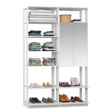 Guarda-Roupa Solteiro Modulado Clothes II com Espelho 2 Portas Branco