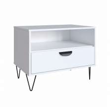 Mesa de Cabeceira Drawer 1 Gaveta Branca 67 cm