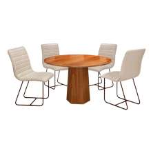Conjunto Mesa Redonda Roraima 1,20M com 4 Cadeiras Itália