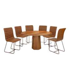 Conjunto Mesa Redonda Roraima 1,35M com 6 Cadeiras Itália