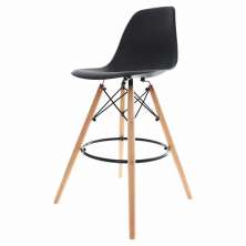Banqueta Alta Charles Eames Eiffel Preta