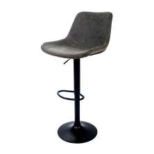 Banqueta Alta Roma Vintage Estofada Cinza