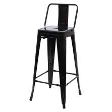 Banqueta Alta com Encosto Tolix Iron Preto
