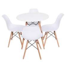 Conjunto Mesa Redonda Eiffel 70cm com 4 Cadeiras Eiffel Branca