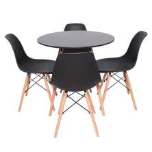 Conjunto Mesa Redonda Eiffel 70cm com 4 Cadeiras Eiffel Preta