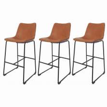 Kit 3 Banquetas Altas Munich Vintage Caramelo