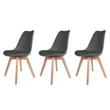 Kit 3 Cadeiras para Mesa De Jantar Saarinen Design Cinza