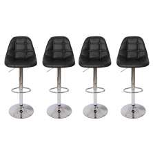 Kit 4 Banquetas Giratórias Botonê Preta