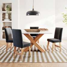 Conjunto Sala de Jantar 4 Lugares Mesa Nea e Cadeira Ane Babus