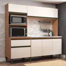 Cozinha Compacta J Carvalho Vitoria New 6 Portas 1 Gaveta Freijó/off White Marrom