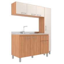 Cozinha Iara Modulada 3 Peças com Torre Quente Freijó/Off White