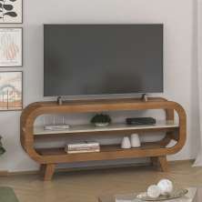 Rack Theo com Borda Arredondada para Tv de 60 Polegadas Artely Cinamomo/off White